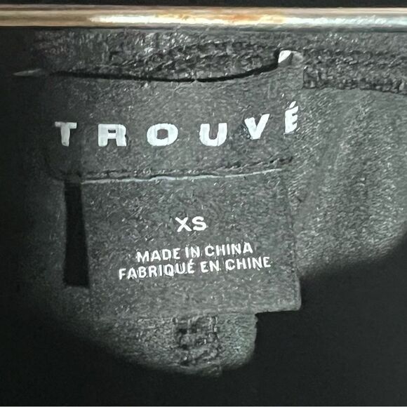 Trouve Faux Vegan Pebbled Leather Black Leggings XS - Picture 2 of 6